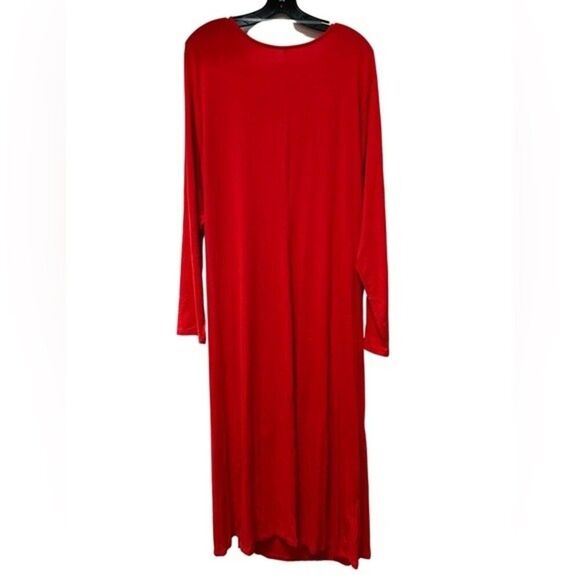 Ava & Viv Front Cutout Red Ruched Dress Size 3X - Picture 5 of 6